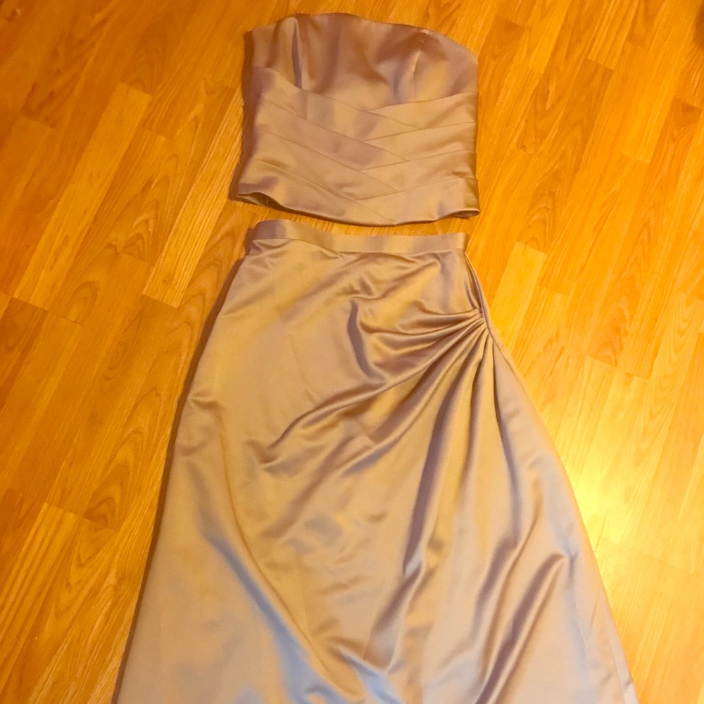 Champagne 2 piece formal gown